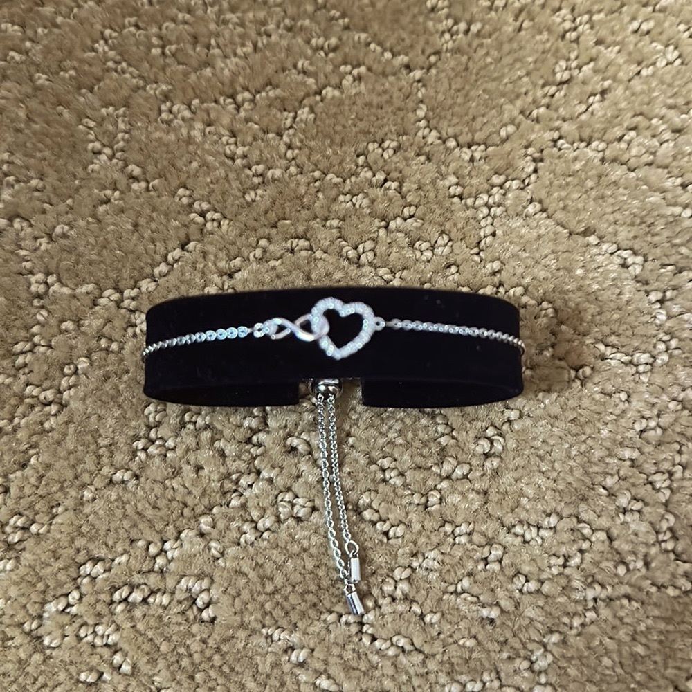Swarovski Silver Crystal Heart Infinity Bracelet